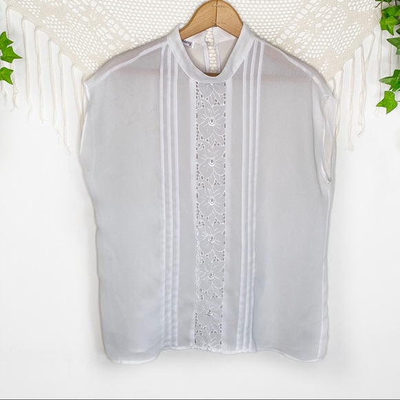 Vintage St. Anthony Sleeveless Lace Keyhole Top Size Medium - Picture 7 of 7